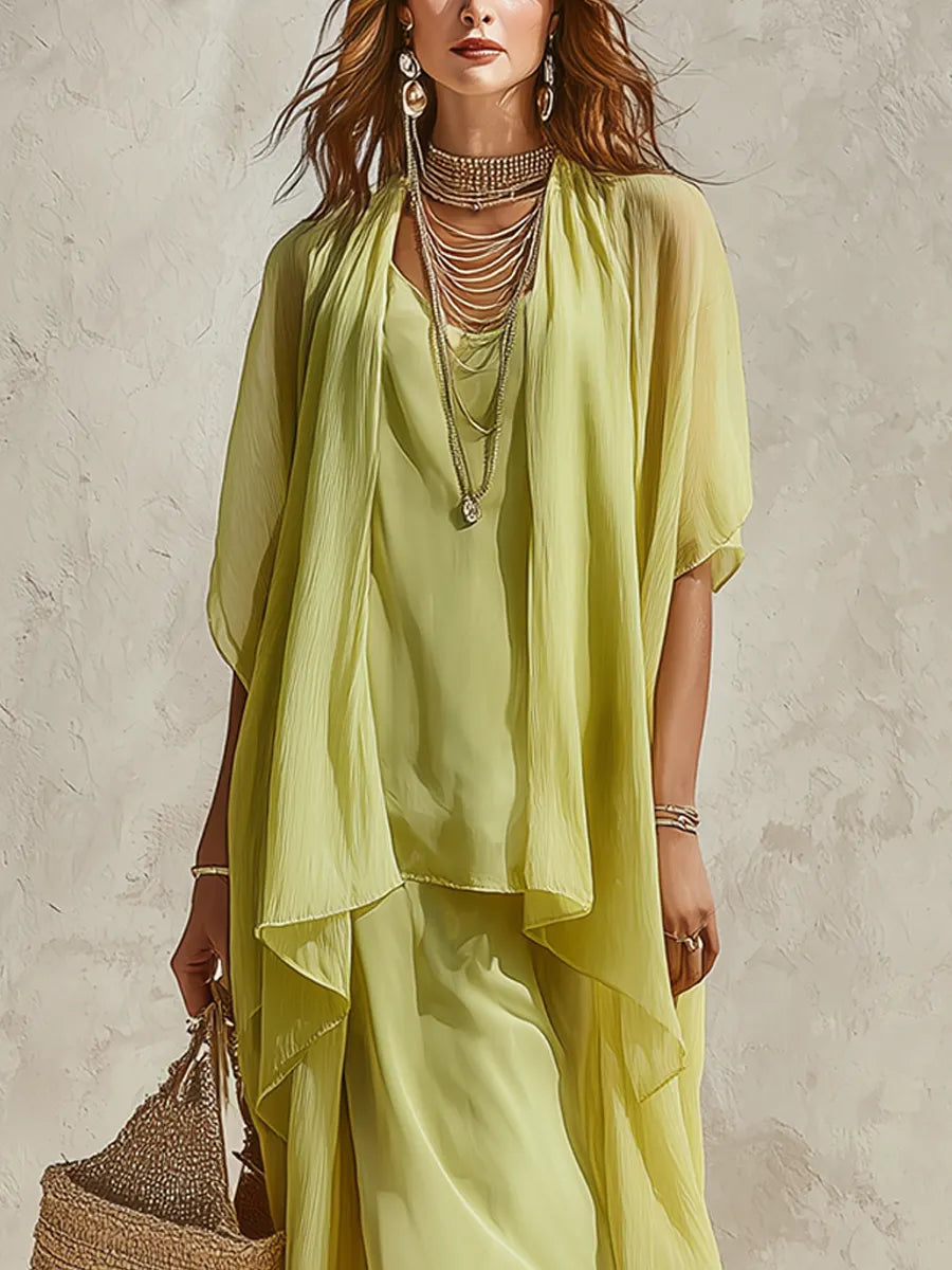 Fresh Bohemian Green Flowy Set