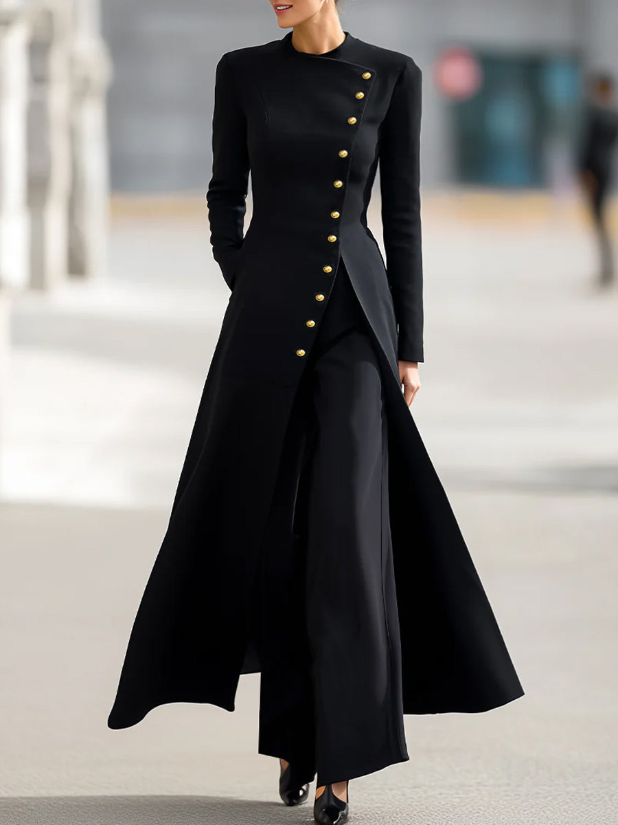 Elegant Long Blazer And Trousers Set