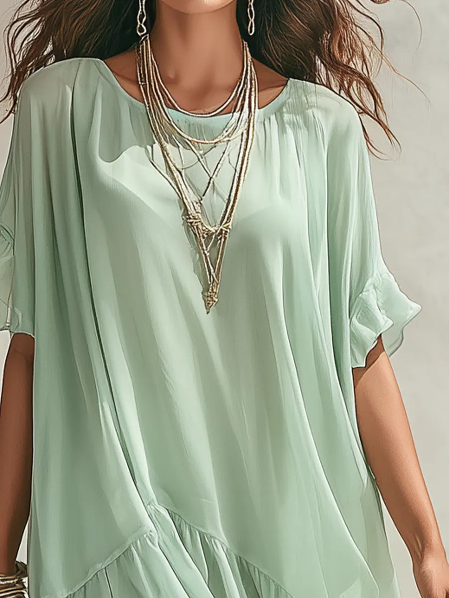 Airy Layered Chiffon Maxi Dress