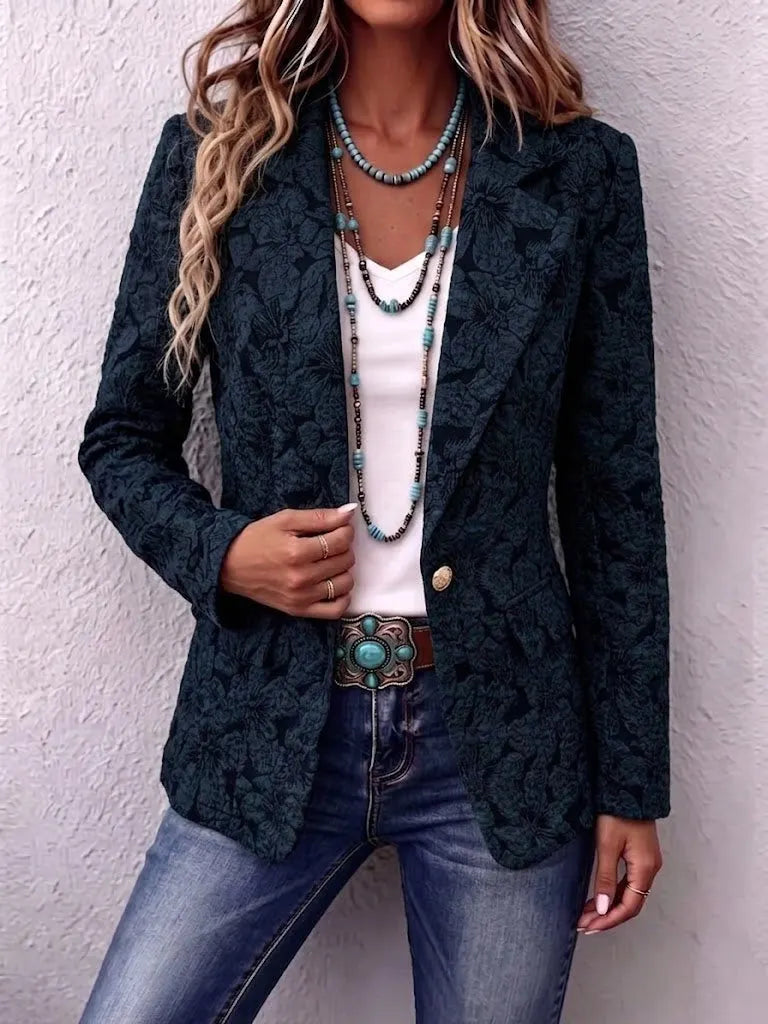 Vintage-style Lily Jacquard Slim-fit Blazer
