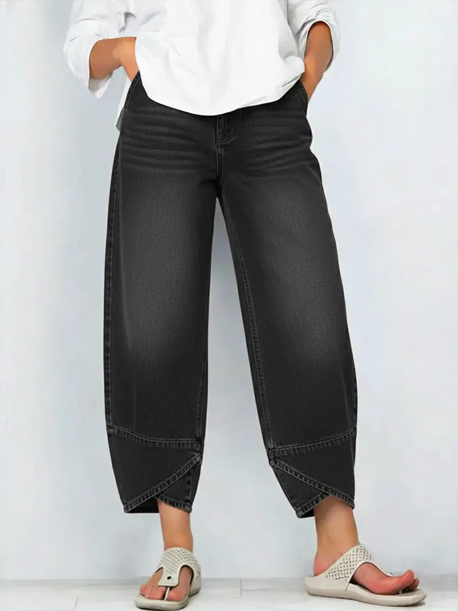 Women's Casual Cross-design Cotton Denim Jeans