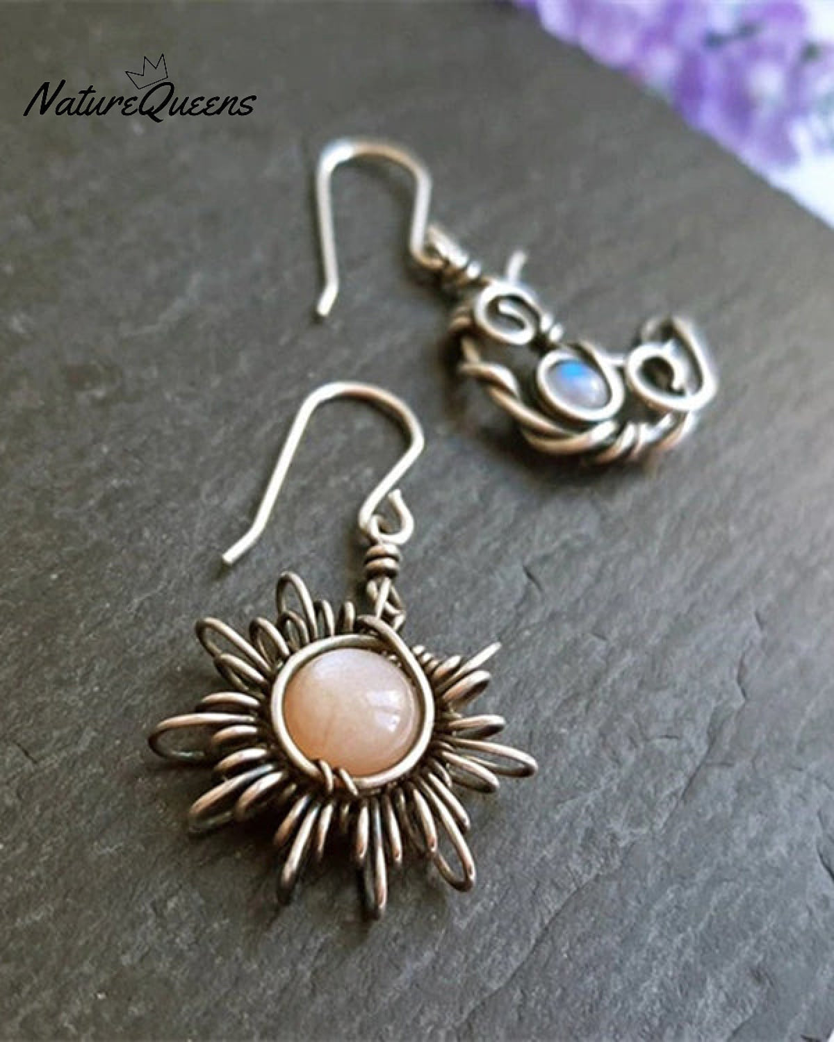 Vintage Sun Moon Earrings