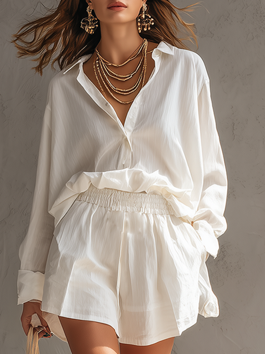 Bohemian Casual White Suit
