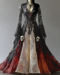 Women's Halloween themed embroidered dress 0d35