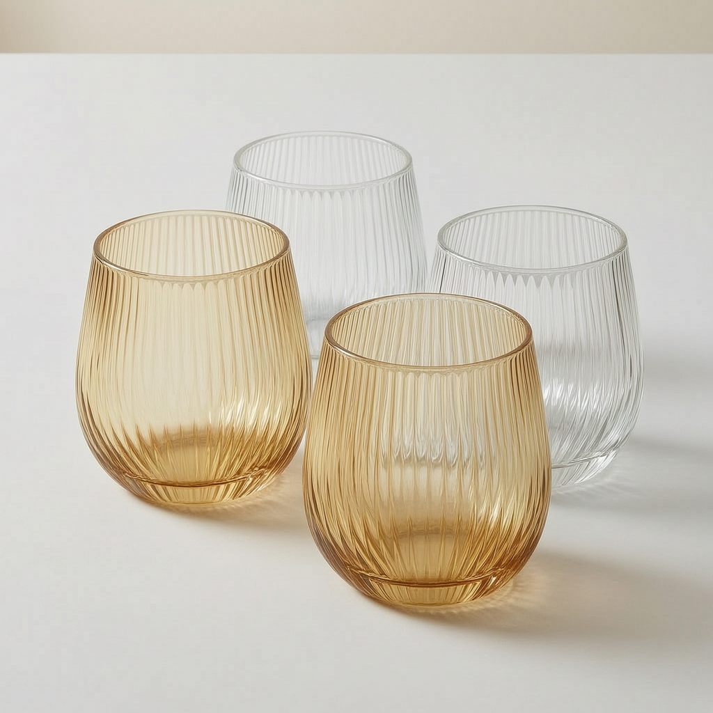 Petal Stemless Glass - Set of 4 - closeup