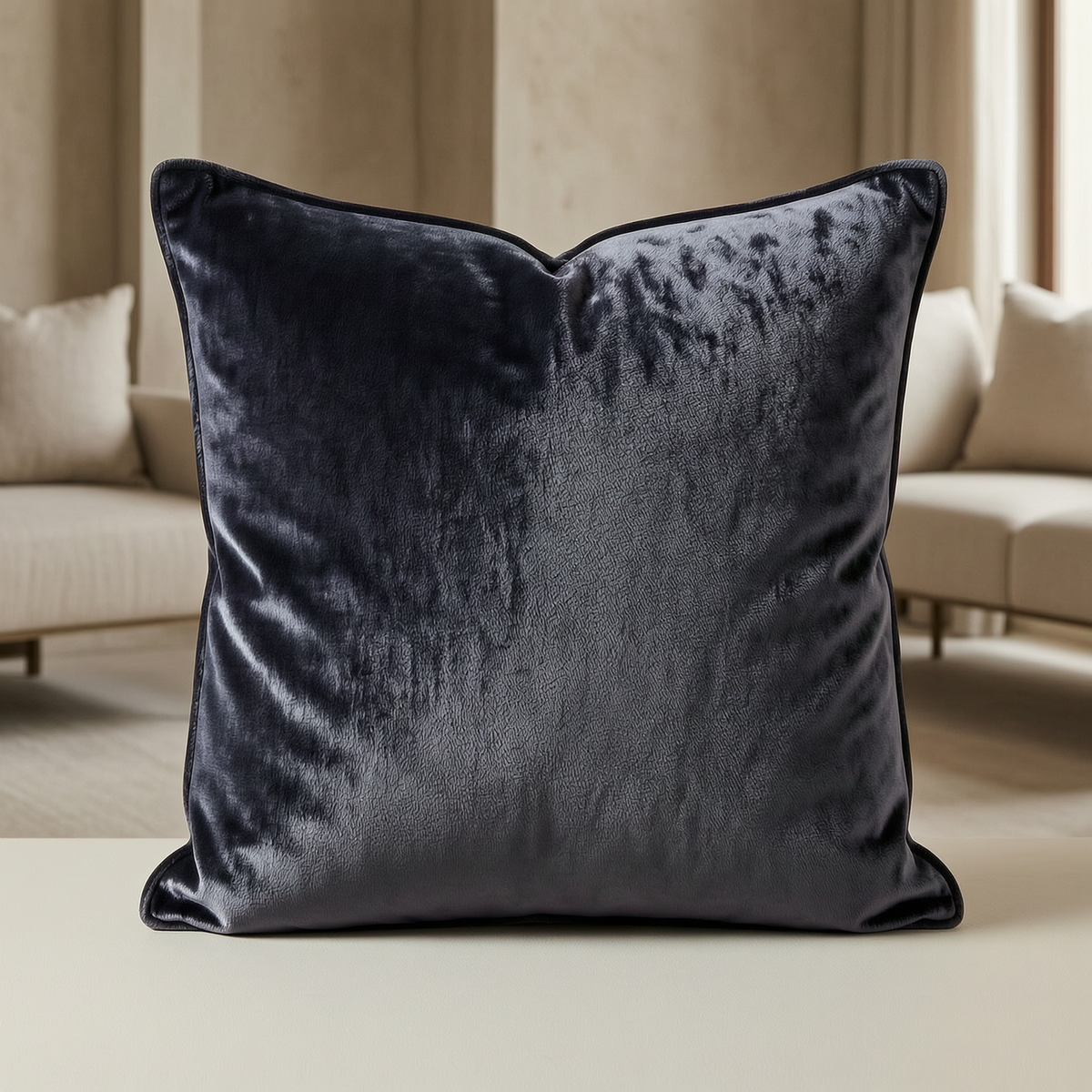 Textured Velvet Cushion Bespoke - scene