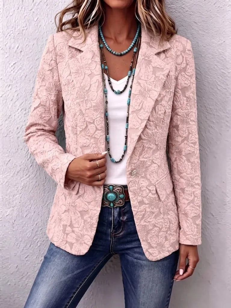 Vintage-style Lily Jacquard Slim-fit Blazer