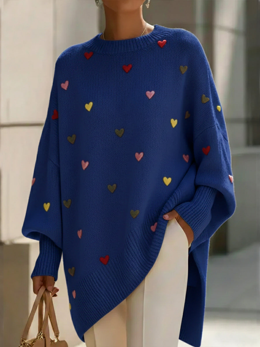 Sweater with a heart pattern