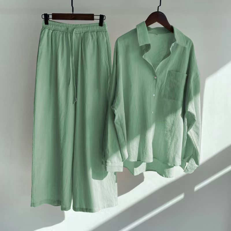 Casual  Loose Wide Legs Two-Pieces Set