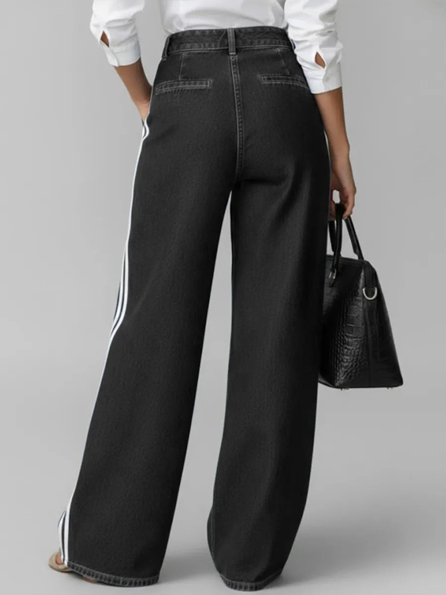 Women's High-waisted Loose-fitting Wide-leg Denim Jeans