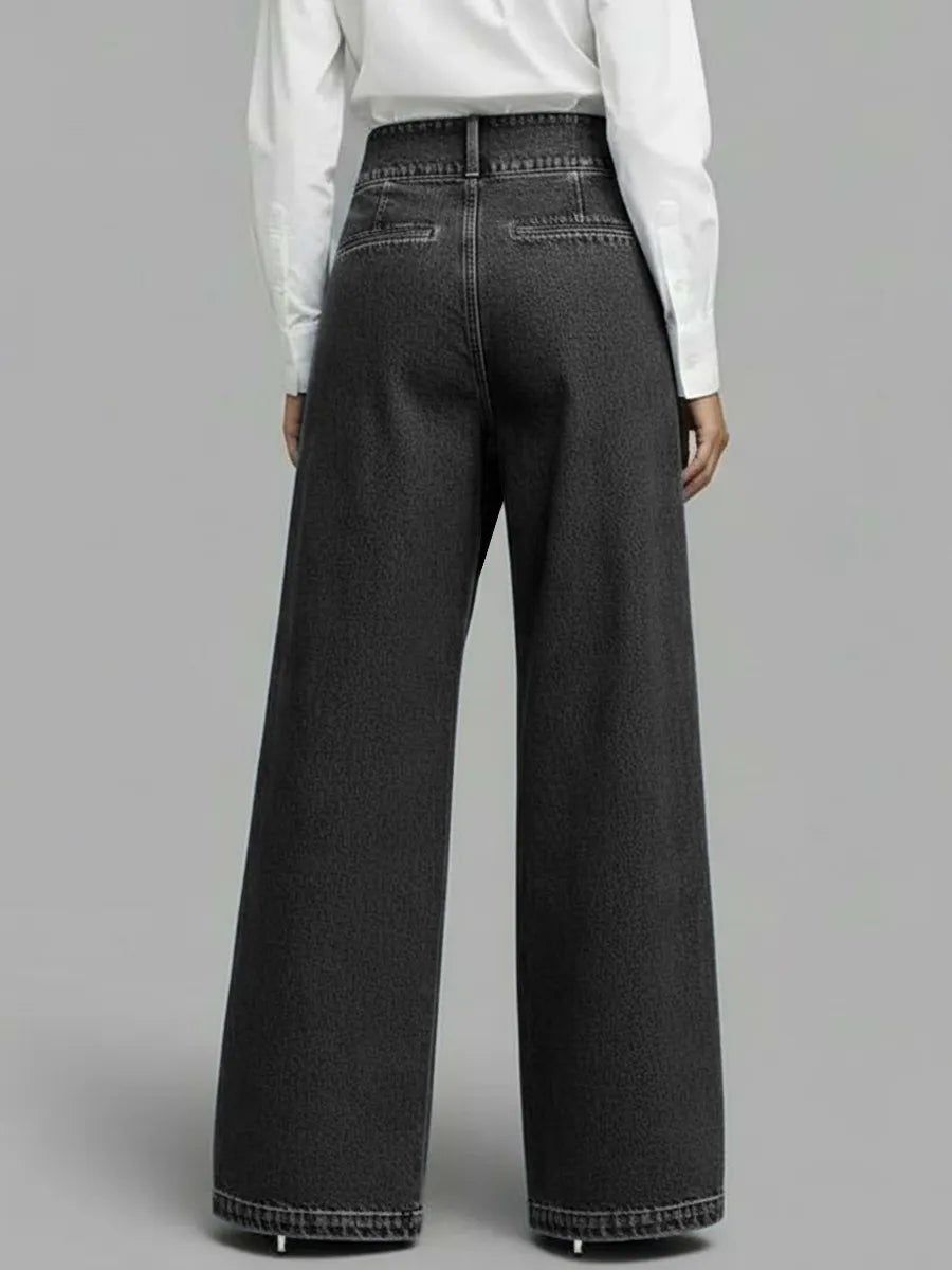 Women's High-waisted Casual Loose-fitting Wide-leg Jeans