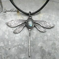 Vintage Dragonfly Moonstone Necklace