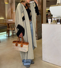 Casual Boder Printing Long Kimono