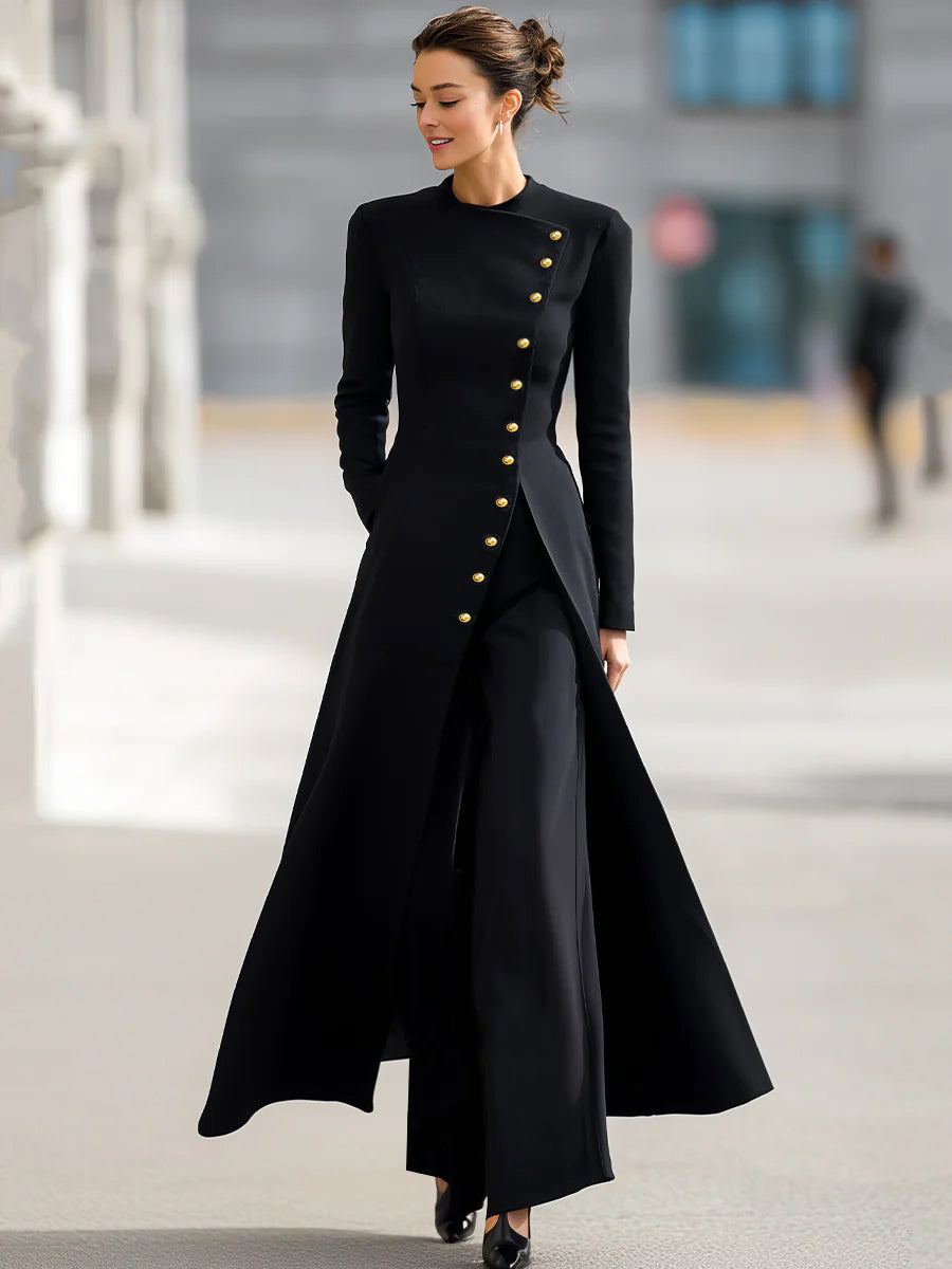 Elegant Long Blazer And Trousers Set