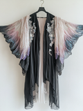 Summer original design elegant handmade feather kimono 5867