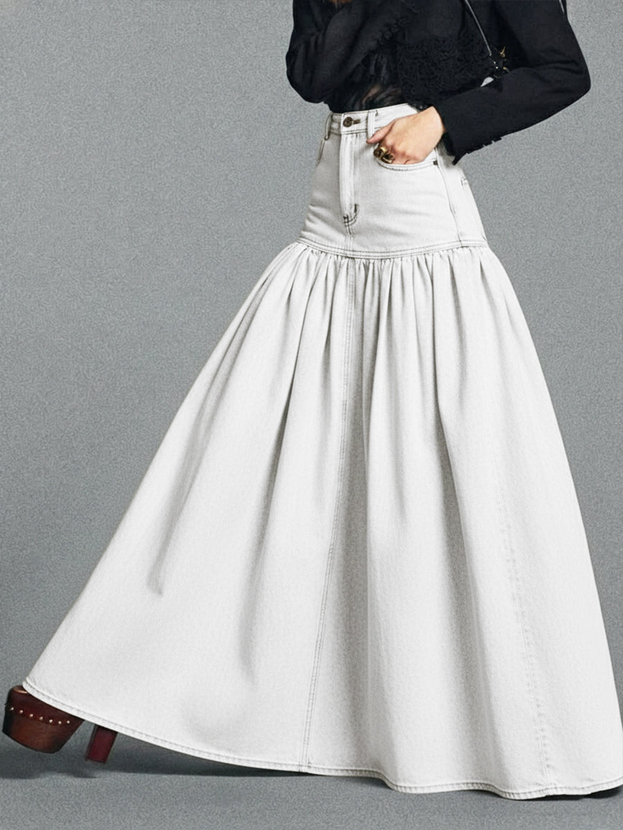 Casual Maxi Denim Skirt