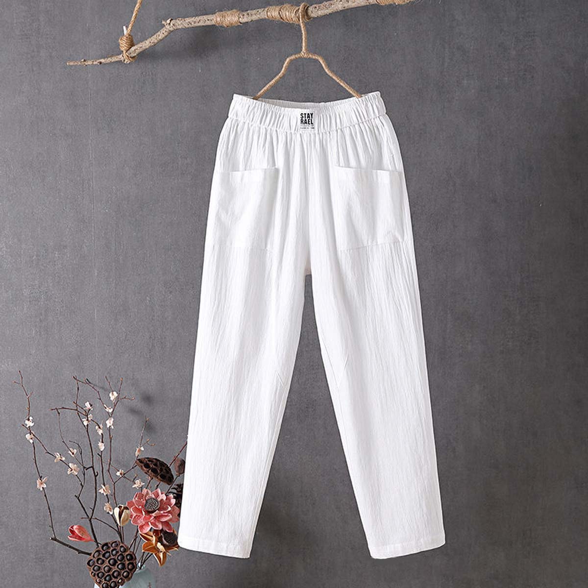 Women's Vintage Stylish Casual Cotton And Linen Loose Pants