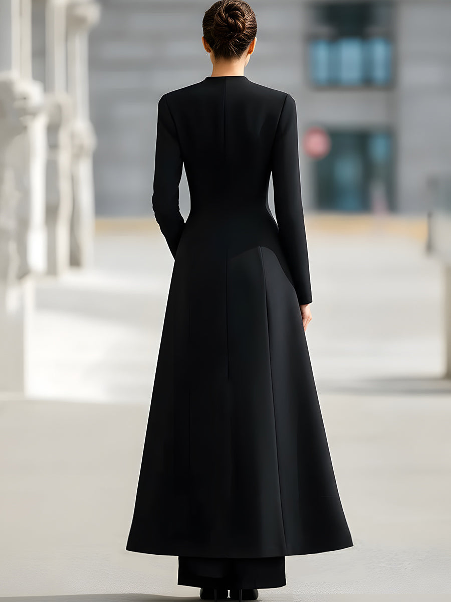 Elegant Long Blazer And Trousers Set