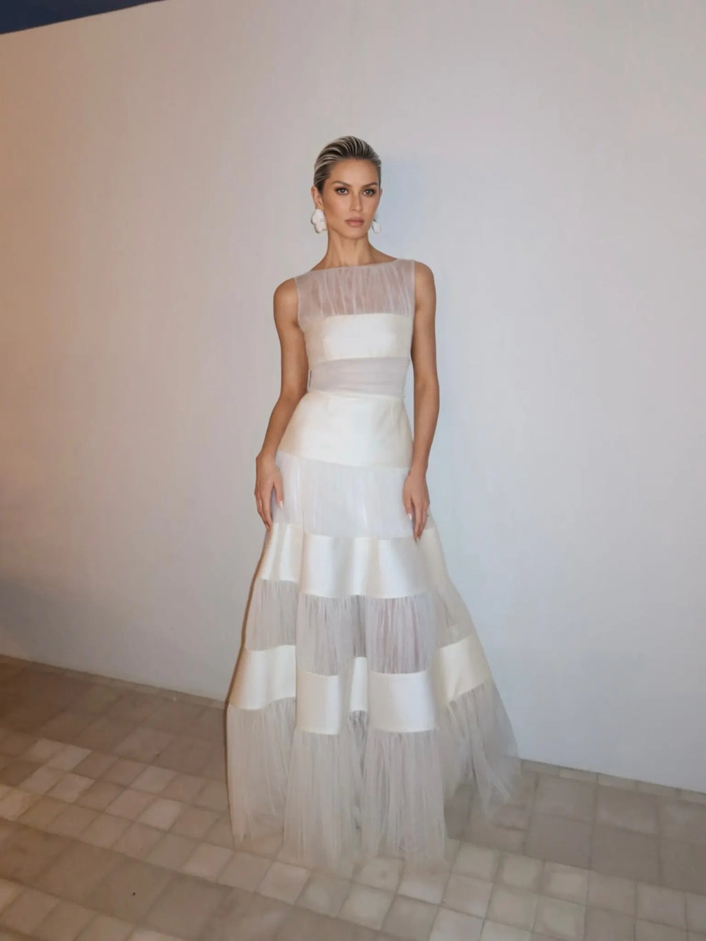 Women's Off-the-Shoulder Paneled Elegant Evening Dress