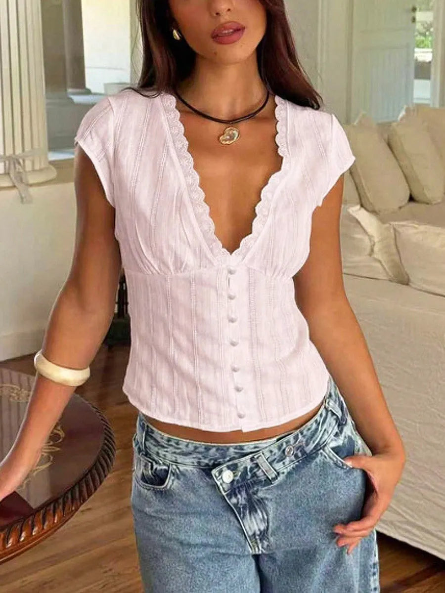 Retro Romantic Chic Sleeveless Stripe Floral Art Casual Top