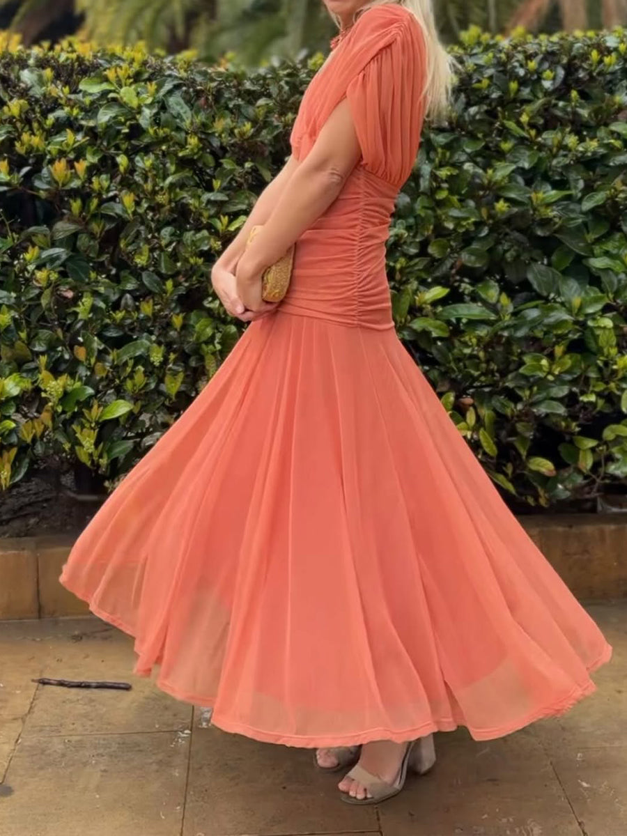 Women's Elegant Mesh Boutonniere Dress