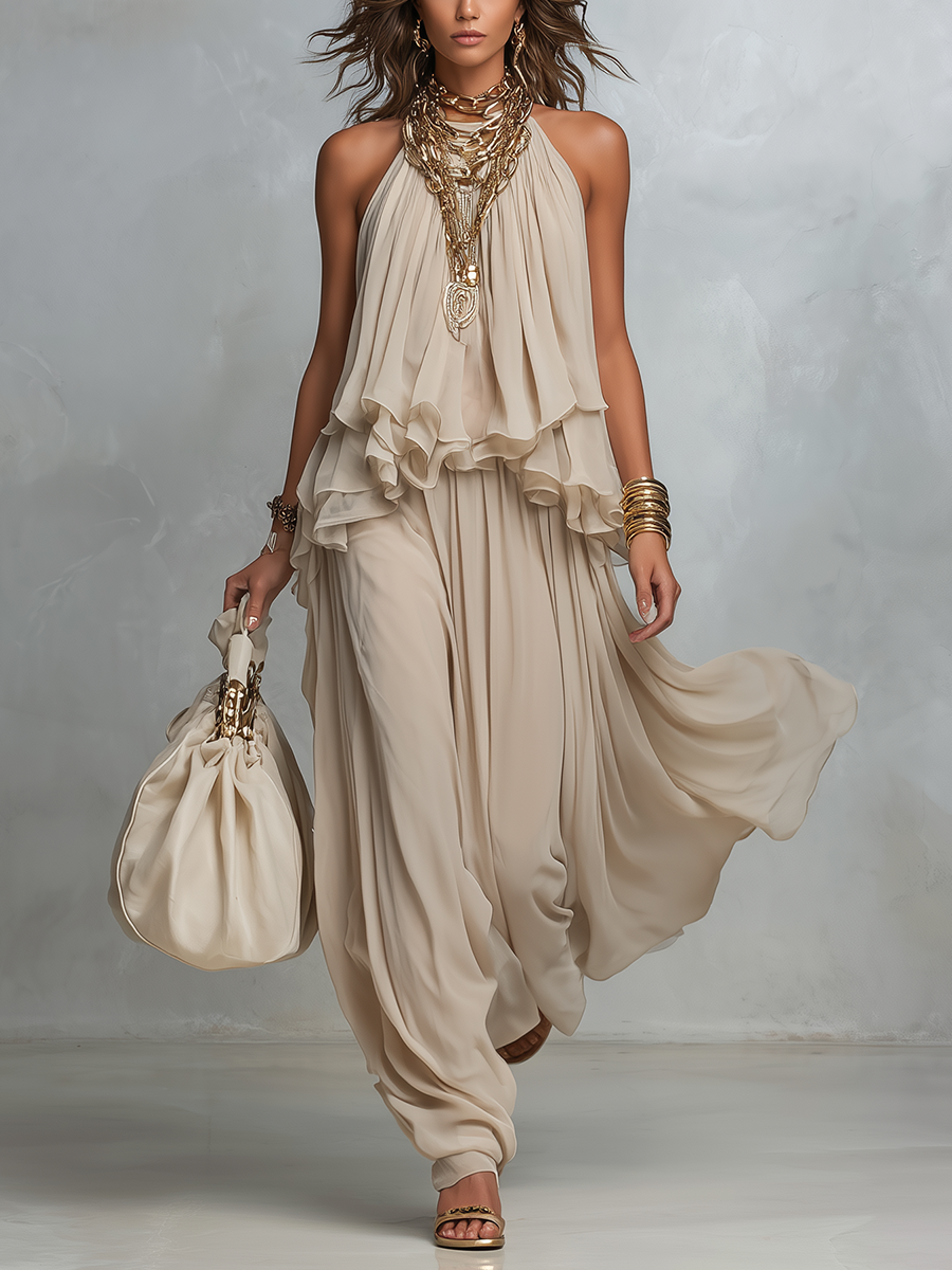 Ethereal Layered Halter Bohemian Set
