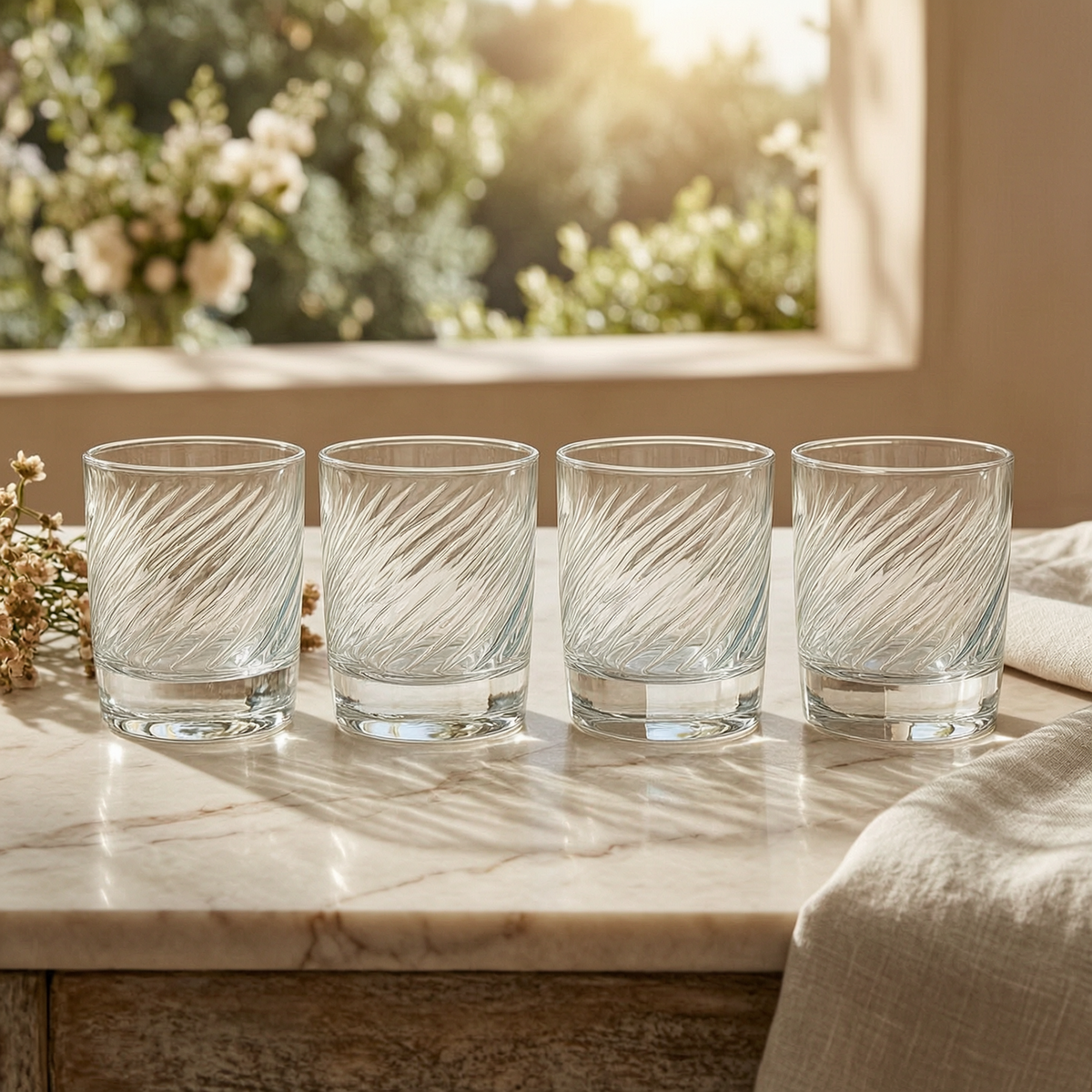Melted Crystal Gin Glass - Set of 4 - scene