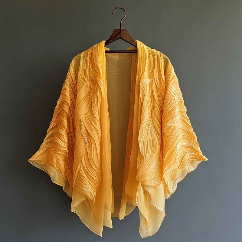 Summer Fun Feather Print Chiffon Cardigan 8097