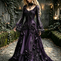 Women's Retro Gothic Flowers With Skull Pattern Mixi Halloween Dress