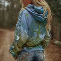 Women's Vintage Viking Tree Of Life Art Gradient Comfort Hoodie