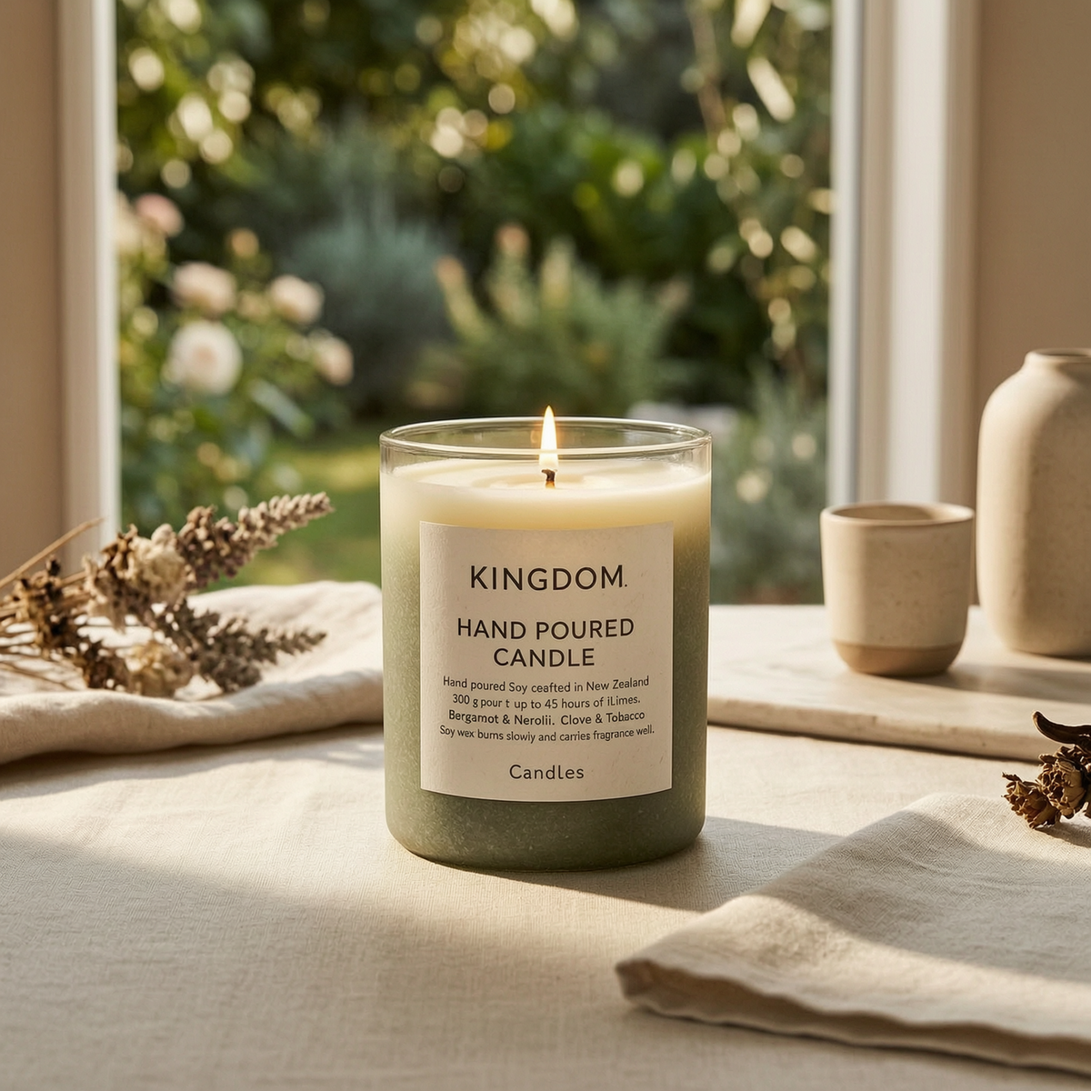 Kingdom Hand Poured Candle - scene