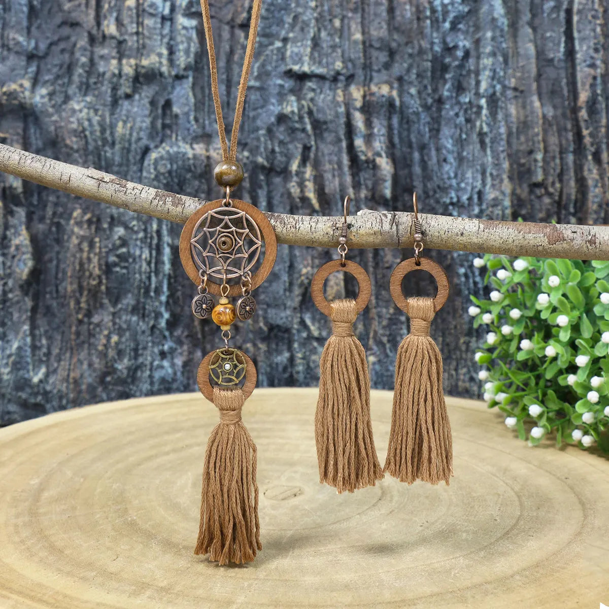 3pcs Boho Ethnic Long Sundry Colors Tassel Pendant Necklaces For Women Retro Rhinestone Drip Oil Alloy Necklace
