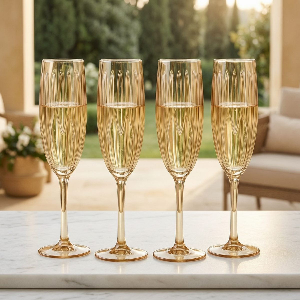 Petal Champagne Flute - Set of 4 - scene