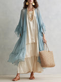 Mediterranean Romantic Sheer Robe & Layered Maxi Dress Set