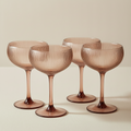 Ribbed Champagne Coupe - Set of 4 - overall