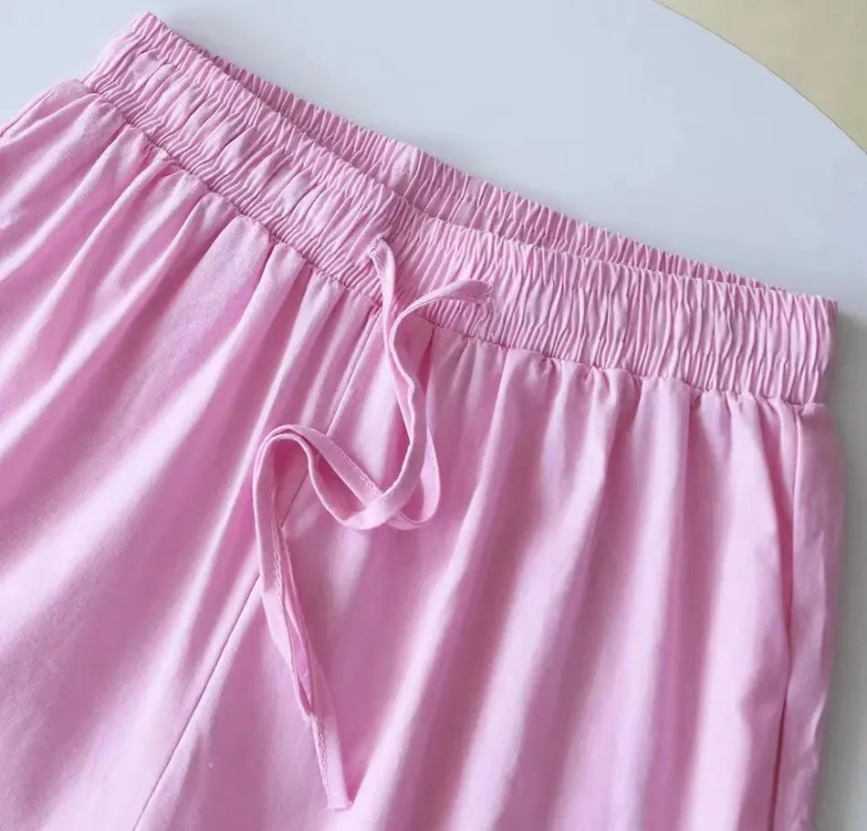 Casual  Loose Wide Legs Two-Pieces Set