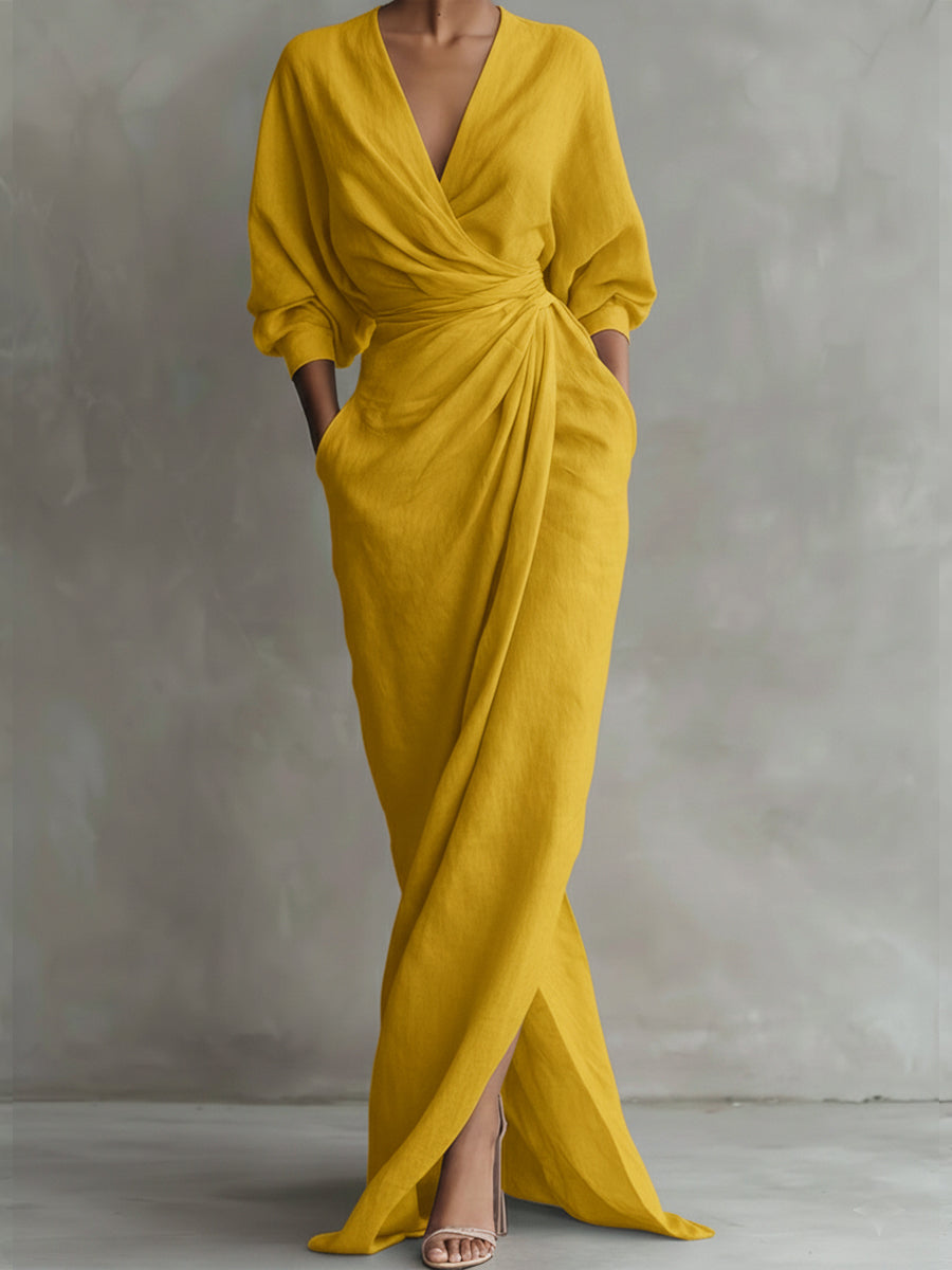 Women's Linen And Cotton Extra-long Dress