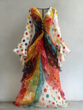 Women's Vibrant Summer Rainbow-Colored Dress 5236