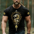 Men's Viking Valknut With Dragon Print Comfy T-shirt