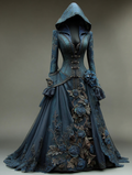 Women's Elegant Exaggerated Contrast Color Cape Dress 2234