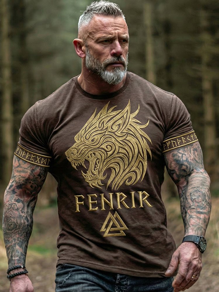 Men's Viking Dragon Print Comfy T-shirt