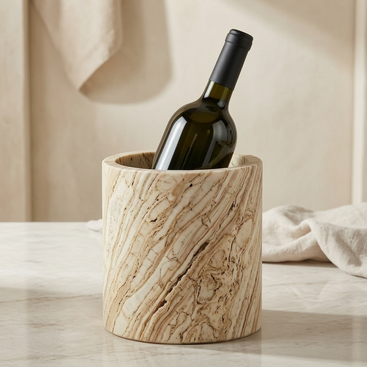 Travertine Wine Cooler - scene
