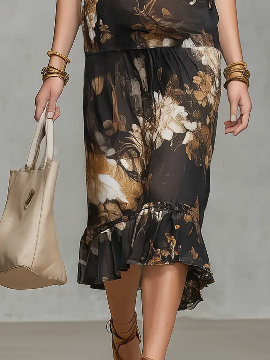 Vintage Floral Two-Piece Set
