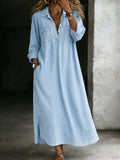 Women's Casual Stylish Denim Loose Shirt Dress
