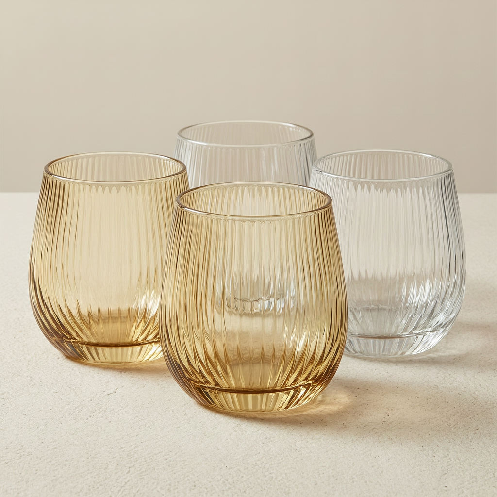 Petal Stemless Glass - Set of 4 - overall