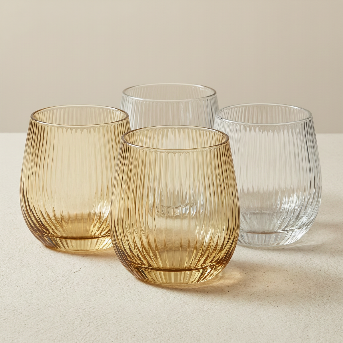 Petal Stemless Glass - Set of 4 - overall