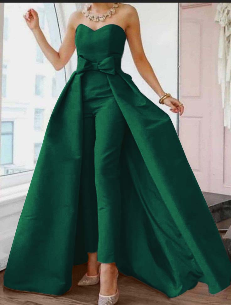 Cocoslly Stuning Pink Sweetheart Sleeveless Strapless High Waist jumpsuit