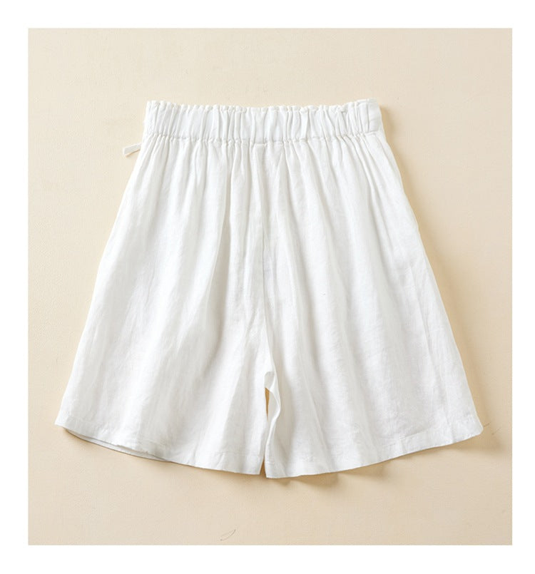 Cotton Linen Loose Casual Cropped Pants