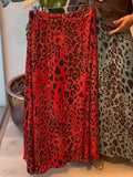 Cozy Linen And Cotton Leopard Print Skirt.