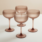 Ribbed Champagne Coupe - Set of 4 - closeup